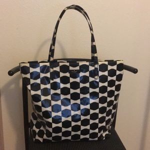 Kate Spade Black and White Oilcloth Tote